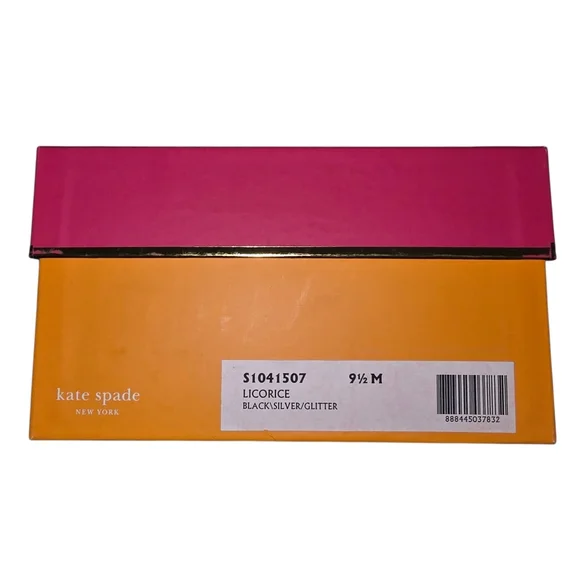 NIB Kate Spade Licorice Black/Silver Glitter Heels - Size 9.5 - Made in Italy - Picture 9 of 10